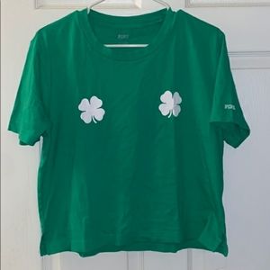 Victoria Secret Pink St. Patricks day crop shirt